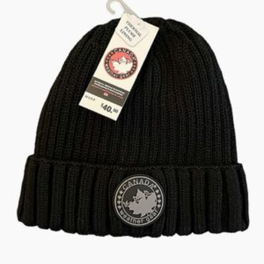 Canada Weather Gear Black Logo Beanie
